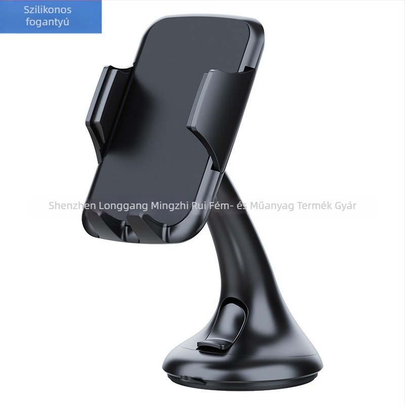 Autós tartó szélvédőre tapadó – univerzális illeszkedés mobiltelefonok és GPS készülékekhez; alkalmas autó üvegéhez vagy légcsatornához; anyagok: ABS, PU, EVA.