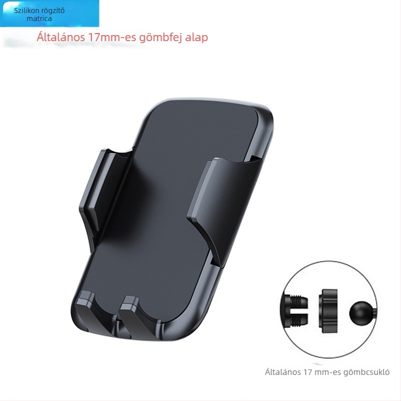 Autós tartó szélvédőre tapadó – univerzális illeszkedés mobiltelefonok és GPS készülékekhez; alkalmas autó üvegéhez vagy légcsatornához; anyagok: ABS, PU, EVA.