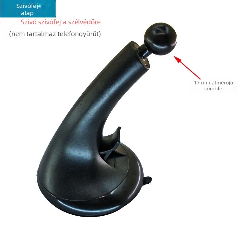 Autós tartó szélvédőre tapadó – univerzális illeszkedés mobiltelefonok és GPS készülékekhez; alkalmas autó üvegéhez vagy légcsatornához; anyagok: ABS, PU, EVA.