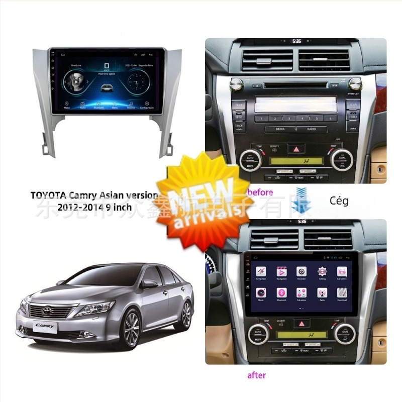 Toyota Camry 2012-2014 navigációs keret a műszerfalhoz – ABS+PC, CPLUNT, 1 kg, központi konzol felújítása