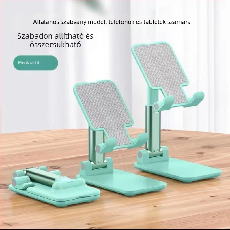 Telefon és tabletákhoz asztali állvány, összecsukható, modell T9, tömeg 105 g, 2023-ban debütált.
