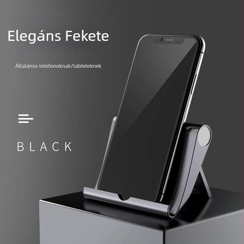 Telefon és tabletákhoz asztali állvány, összecsukható, modell T9, tömeg 105 g, 2023-ban debütált.