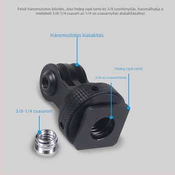 GoPro hideg cipő tartó, alumíniumötvözet adapter GoPro 13/teljes sorozat és DJI Osmo Action