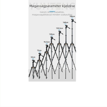 Yunteng kameratripód, 3D gimbal, 4 részes, fém szerkezet