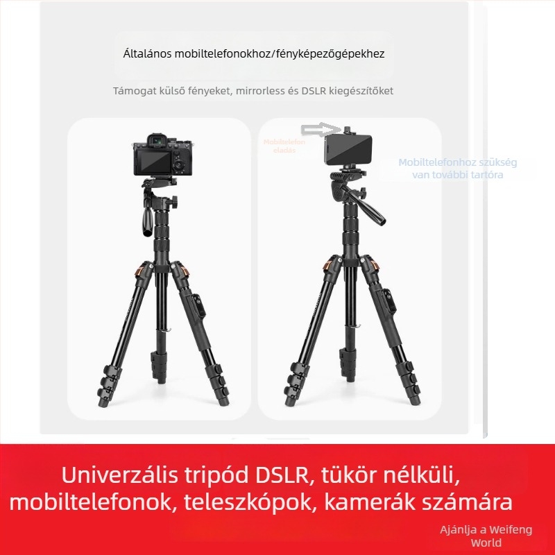 Yunteng kameratripód, 3D gimbal, 4 részes, fém szerkezet
