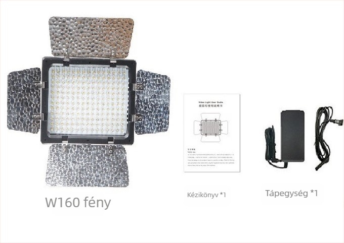 WS160 Digitális fotózáshoz töltőlámpa DSLR kamerákhoz, 18W, 6500K, 50 cm hatótávolság, állítható fényerő és színhőmérséklet