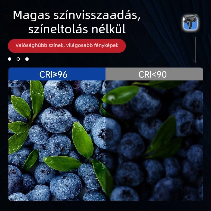 200W COB professzionális fotózási világítás, dimmelhető, 2700–6500K, 110–265V, E27 csatlakozó