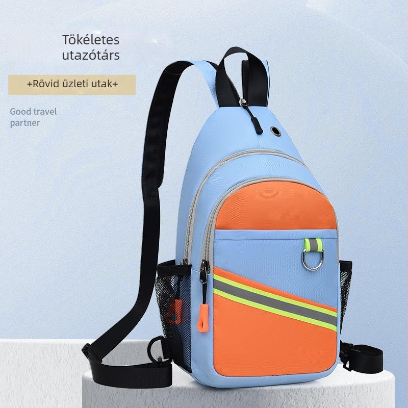 Oxford anyagú crossbody táska cipzárral, belső rekeszekkel (telefonzseb, azonosító zseb)