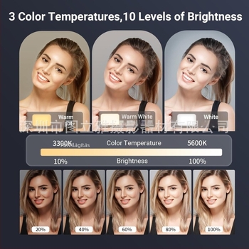 LED kitöltő fény állvánnyal - 10W, USB 5V/2A, élő videózásra és fotózásra