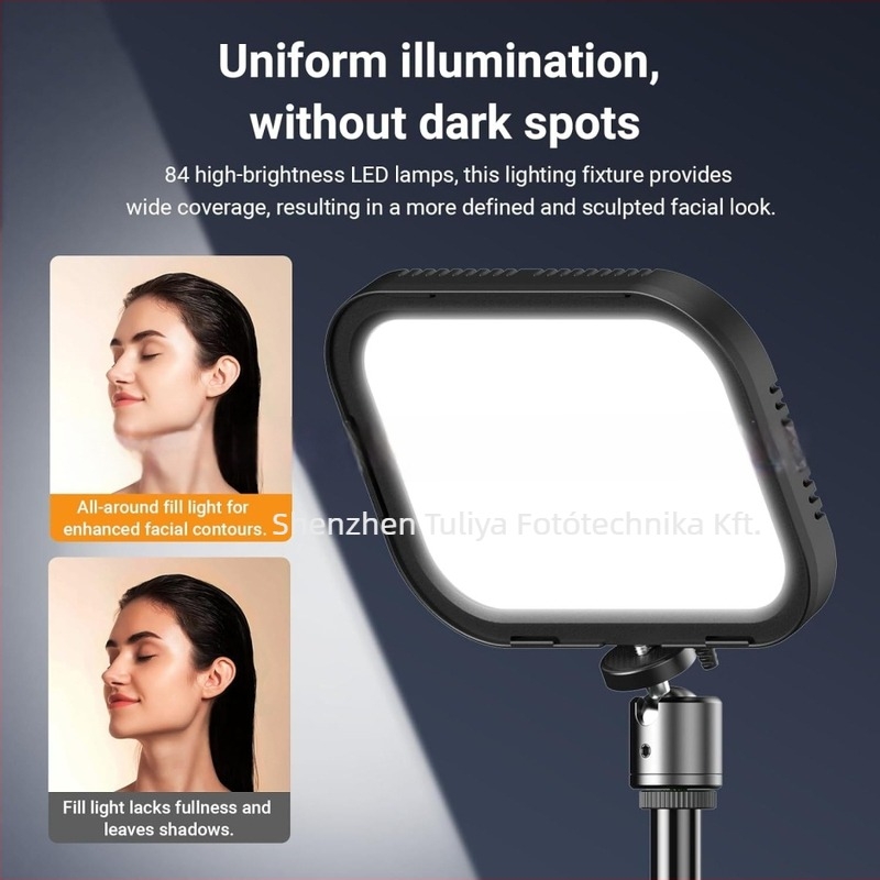 LED kitöltő fény állvánnyal - 10W, USB 5V/2A, élő videózásra és fotózásra