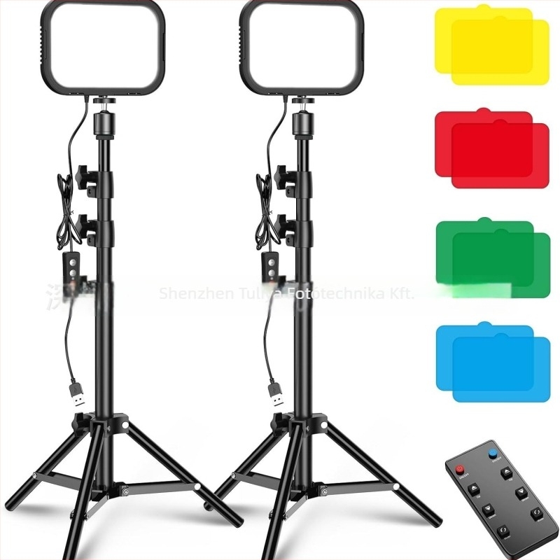 LED kitöltő fény állvánnyal - 10W, USB 5V/2A, élő videózásra és fotózásra