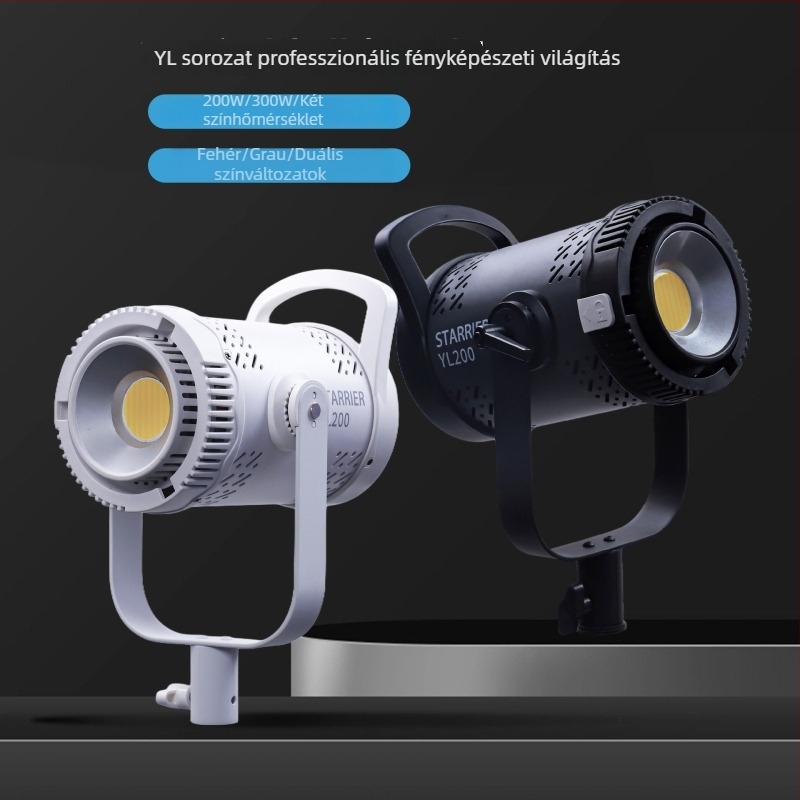 Professzionális fotózás világítás, COB LED, 300W, 220V, 3 színhőmérséklet, állítható fényerő és színárnyalat, 30 m-es hatótáv