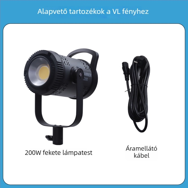 Professzionális fotózás világítás, COB LED, 300W, 220V, 3 színhőmérséklet, állítható fényerő és színárnyalat, 30 m-es hatótáv