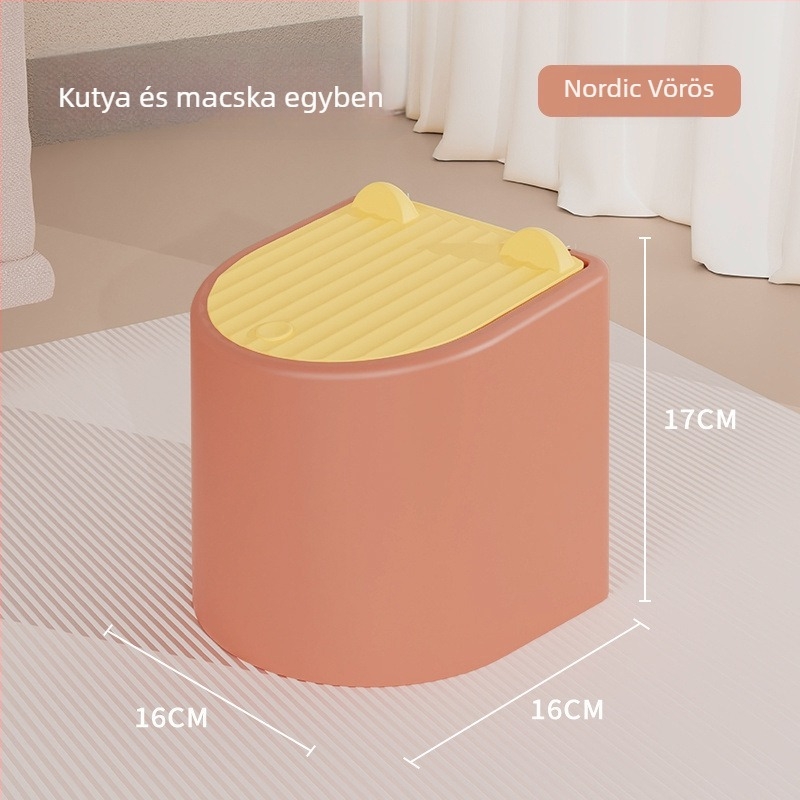 Hordozható macskaalom-készlet fedéllel — szagtalanító macskaalom-lapát, kis kuka fedővel, ürülék zacskók