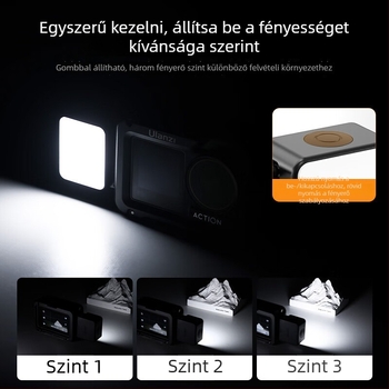 ULANZI LED töltőfény akciókamerákhoz, állítható fényerő, külső energiaforrás nélkül, ULANZI