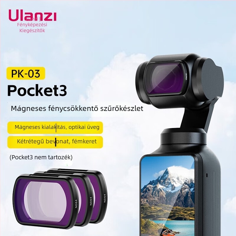 ULANZI LED töltőfény akciókamerákhoz, állítható fényerő, külső energiaforrás nélkül, ULANZI