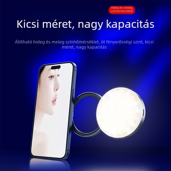Mini világítás mágneses rögzítéssel fotózáshoz és élő közvetítéshez (Teljesítmény ≤10W; Feszültség 5V; 126 LED; Tömeg 225 g; Anyag: ABS+PC+Cinkötvözet)