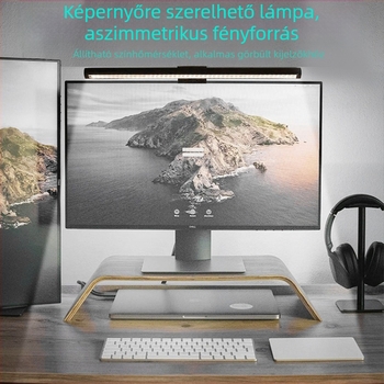 Monitorhoz függő LED lámpa — USB-tápellátású, érintéses kapcsoló, állítható fényerő, szemvédő fény