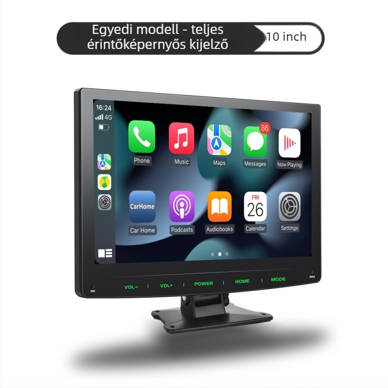 Vezeték nélküli CarPlay hordozható kijelző, támogatja az autókamerát és a hátsó navigációt, modell PS7002, LCD kijelző, SD-kártya támogatás, tápegység cigarettagyújtóról