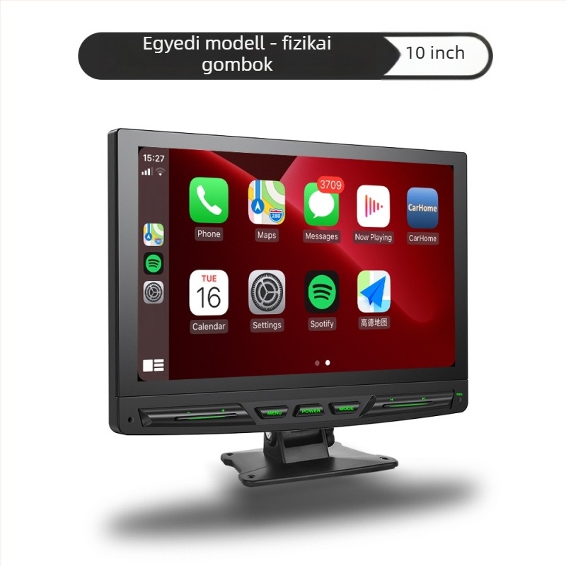 Vezeték nélküli CarPlay hordozható kijelző, támogatja az autókamerát és a hátsó navigációt, modell PS7002, LCD kijelző, SD-kártya támogatás, tápegység cigarettagyújtóról
