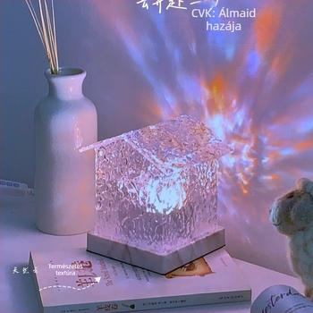 Kristály szobai éjjeli fény forgó vízhullám effektussal, romantikus hangulatvilágítás fotózáshoz, USB tápegység, 5V, intelligens vezérlés nélkül