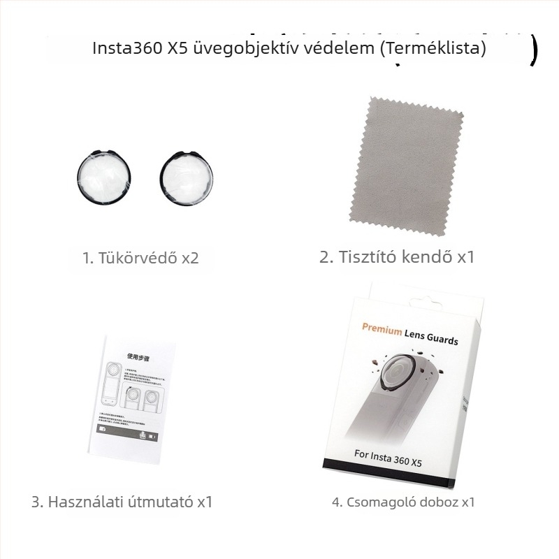 Insta360X5 védőlencse kiegészítő – PC + edzett üveg, logó nyomtatása elérhető, csomagolás: 1 db.
