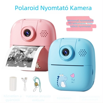 Okos gyerekek azonnali kamera hőnyomtatással, USB csatlakozás, papír 57×25 mm, 1000 mAh akkumulátor
