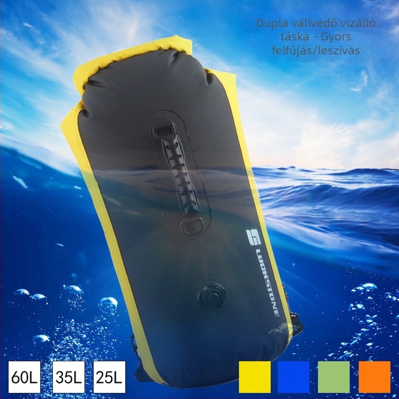 LUCKSTONE Outdoor vízálló vödör-stílusú táska 500D PVC hálós anyagból, szárító táska