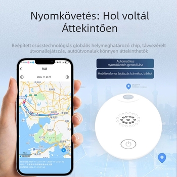 GPS nyomkövető medál – Modell 1202, 240mAh akkumulátor, ABS+ áramkör, iOS-kompatibilis