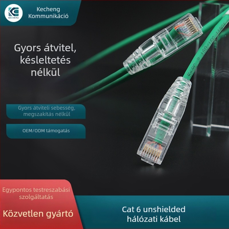 Cat6A árnyékolatlan hálózati kábel, 8 vezető, RJ-45, beltéri, számítógépekhez és kapcsolókhoz, akár 10 Gbps
