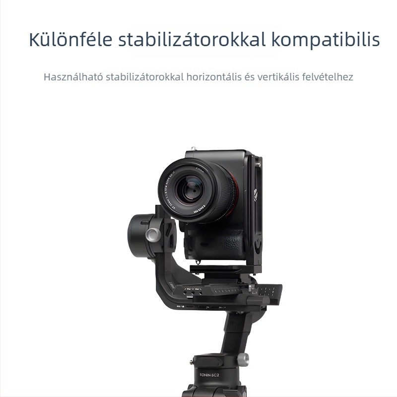 L- alakú gyorscsatlakozású kamerafüggőleges lemez – perforált bővítőlemez, univerzális SLR-hez, alumíniumötvözet, modell L130C, maximális teher 6–10 kg