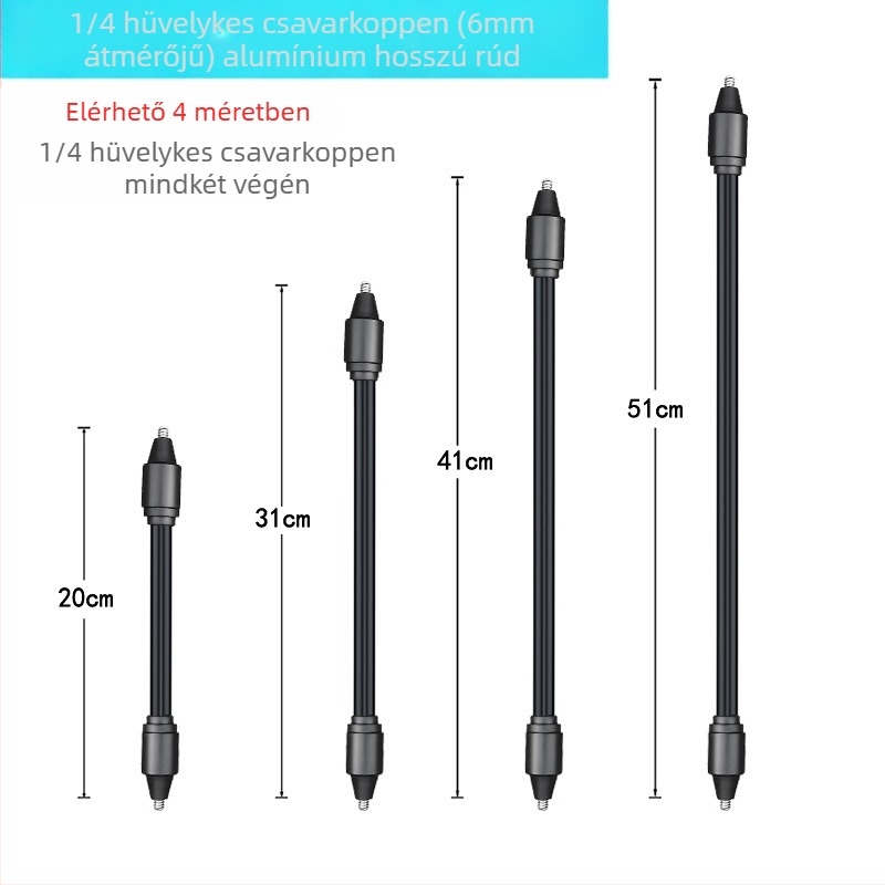 CG02 – Hajlékony hosszú rúd alumíniummaggal, csavarfej, OEM-megmunkálás, kompatibil különböző kamera csavarfuratok pozícióival