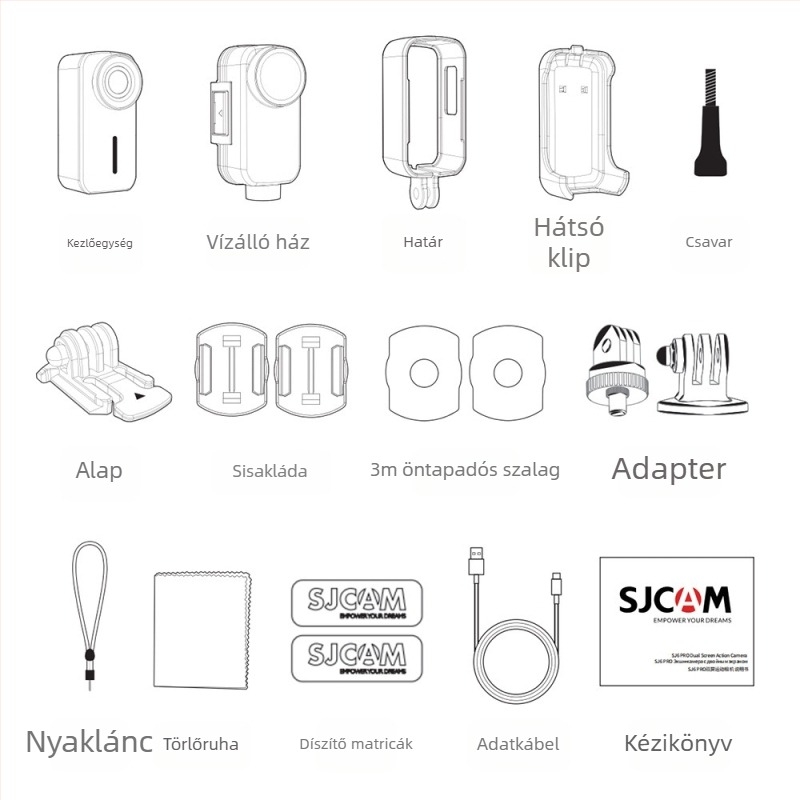 SJCAM Quick Shadow C110 FPV Akciókamera - 4K, 20MP szenzor, rázkódás elleni stabilizáció, MicroSD akár 128GB-ig, vízálló tok