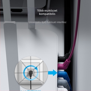 Weixun IBO 360° forgó Cat6 UTP hálózati kábel, dupla könyök, RJ-45, 10 Gbps