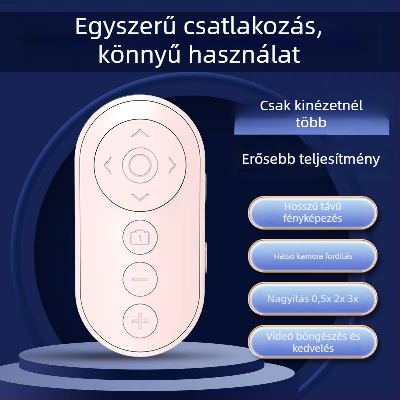 Kilencgombos kamera távirányító fókuszváltással és elő-/hátsó kamera kapcsolattal — Modell 1253889