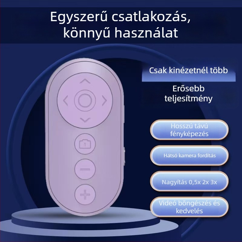 Kilencgombos kamera távirányító fókuszváltással és elő-/hátsó kamera kapcsolattal — Modell 1253889