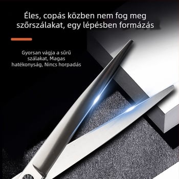 Hanchuang 440C rozsdamentes acél háziállatolló-készlet, görbült heggyel és recés éllel