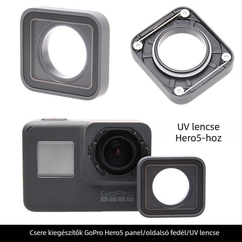 GoPro Hero5/6/7 objektívvédő kupak UV-szűrővel és HDMI- és adatportfedéllel