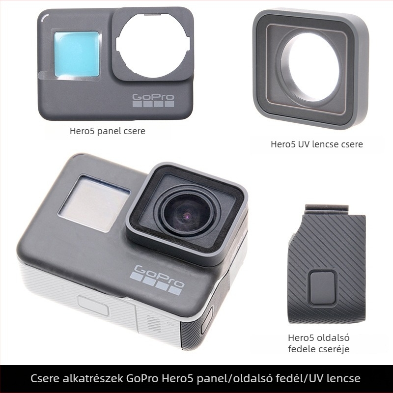 GoPro Hero5/6/7 objektívvédő kupak UV-szűrővel és HDMI- és adatportfedéllel