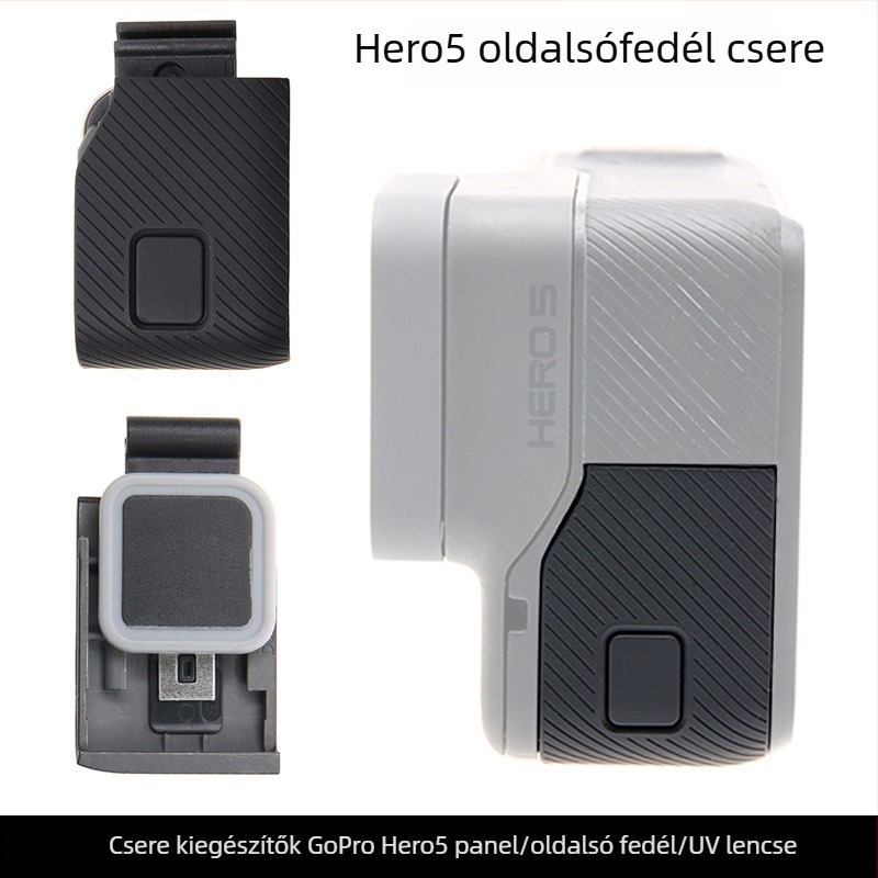 GoPro Hero5/6/7 objektívvédő kupak UV-szűrővel és HDMI- és adatportfedéllel