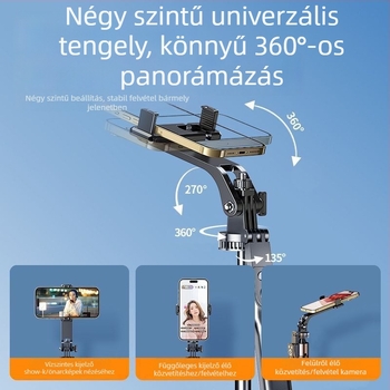 Telefon gimbal stabilizátor – rozsdamentes acélból, kézi működtetés, rezgésmentesítés nélkül, távvezérlő nélkül, Bluetooth nélkül, világítás nélkül, IBIS nélkül
