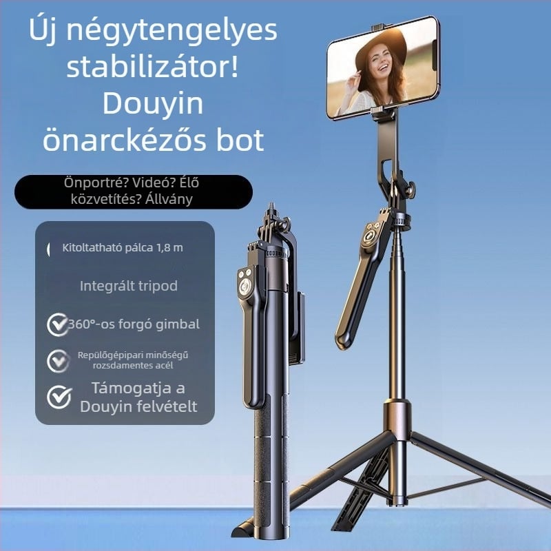 Telefon gimbal stabilizátor – rozsdamentes acélból, kézi működtetés, rezgésmentesítés nélkül, távvezérlő nélkül, Bluetooth nélkül, világítás nélkül, IBIS nélkül