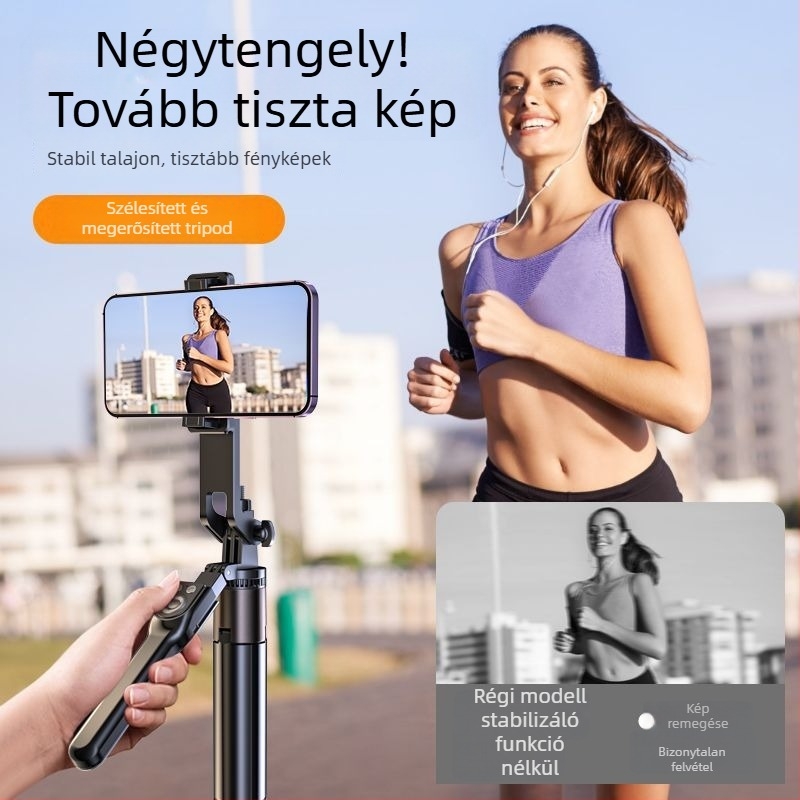 Telefon gimbal stabilizátor – rozsdamentes acélból, kézi működtetés, rezgésmentesítés nélkül, távvezérlő nélkül, Bluetooth nélkül, világítás nélkül, IBIS nélkül