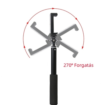 Alumíniumötvözetből készült teleszkópos selfie bot Bluetooth-kapcsolattal, maximális terhelés 2–5 kg