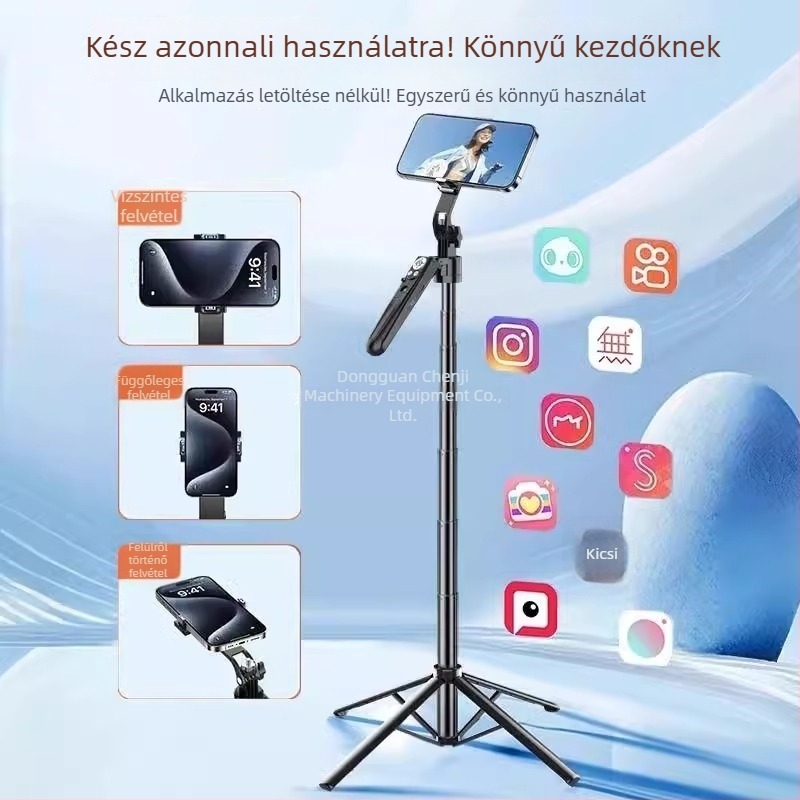 Okos önkövető gimbalos selfie stick, 360° forgás, karbon szálas kivitel, távirányítóval, stabilizáció