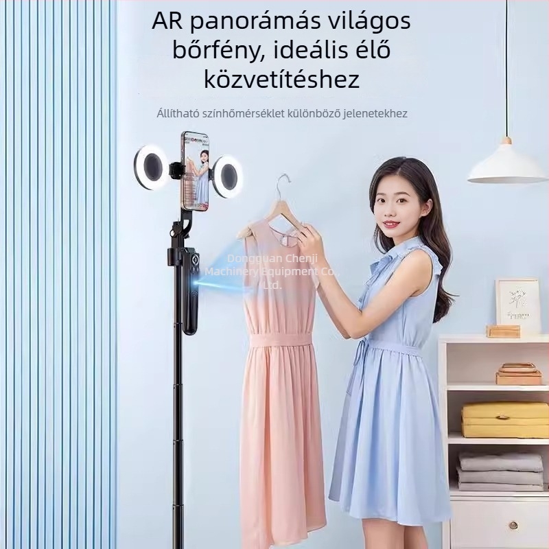 Okos önkövető gimbalos selfie stick, 360° forgás, karbon szálas kivitel, távirányítóval, stabilizáció