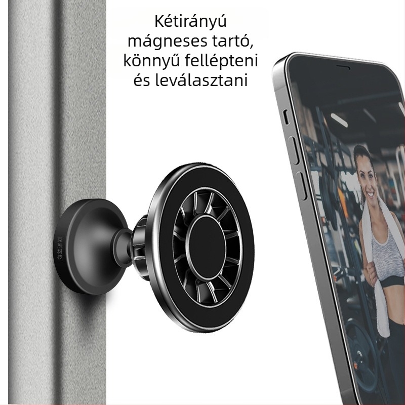 MagSafe telefon-tartó edzéshez, kétirányú mágneses fej, ötvözet + műanyag, kompatibil MagSafe