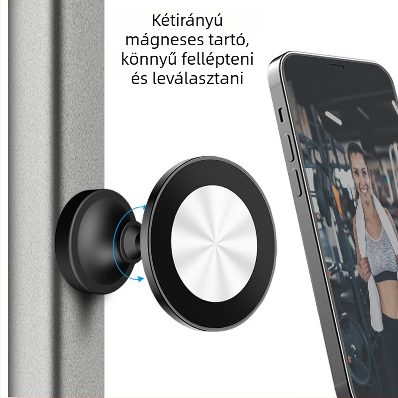 MagSafe telefon-tartó edzéshez, kétirányú mágneses fej, ötvözet + műanyag, kompatibil MagSafe