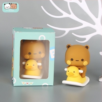 Panda Yi Er és BuBu asztali figura – aranyos, rajzfilmszerű gyanta díszfigura