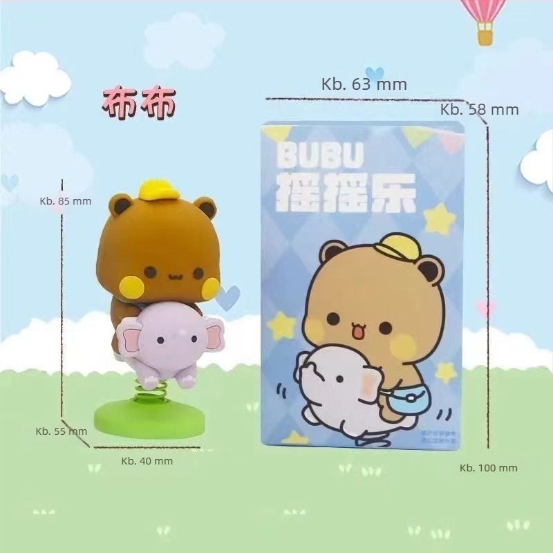 Panda Yi Er és BuBu asztali figura – aranyos, rajzfilmszerű gyanta díszfigura
